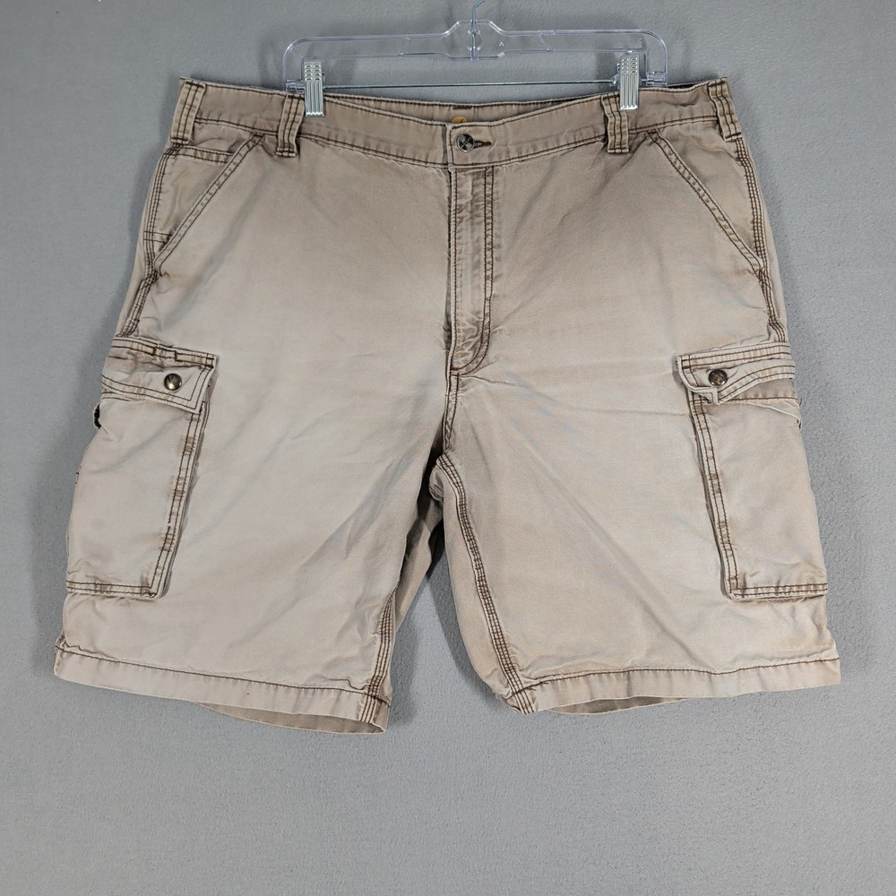 Carhartt Cargo Shorts Mens 42 Tan Relaxed Fit Cotton Canvas Workwear
